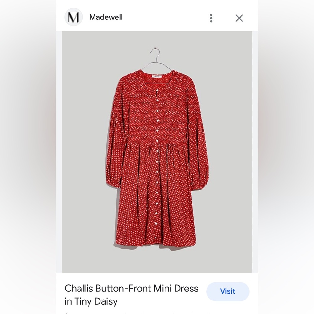 Challis Button-Front Mini Dress in Tiny Daisy